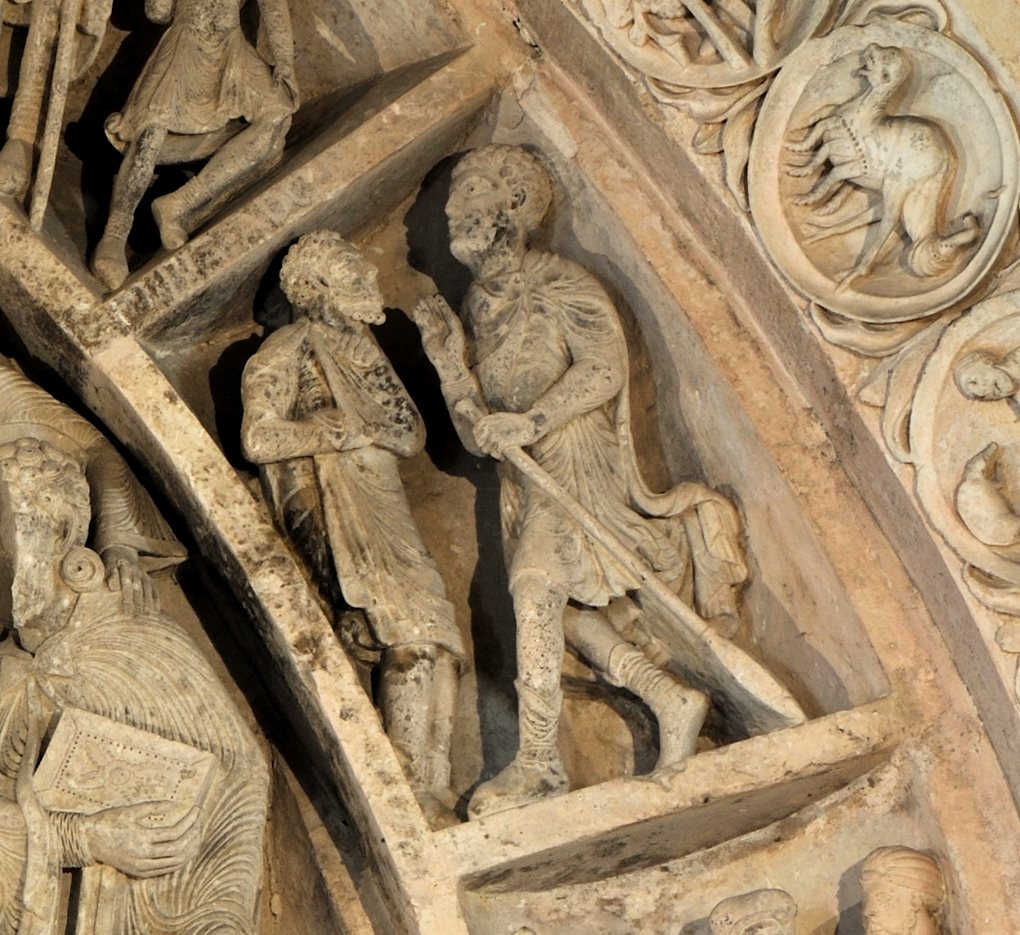 Vézelay - Abbatiale - Tympan central - caisson (v. 1130) : les Byzantins ?