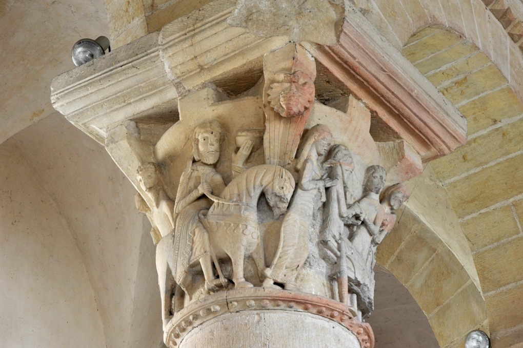 Saint-Révérien - Eglise Saint-Révérien - Chapiteau du rond-point (XIIe siècle)