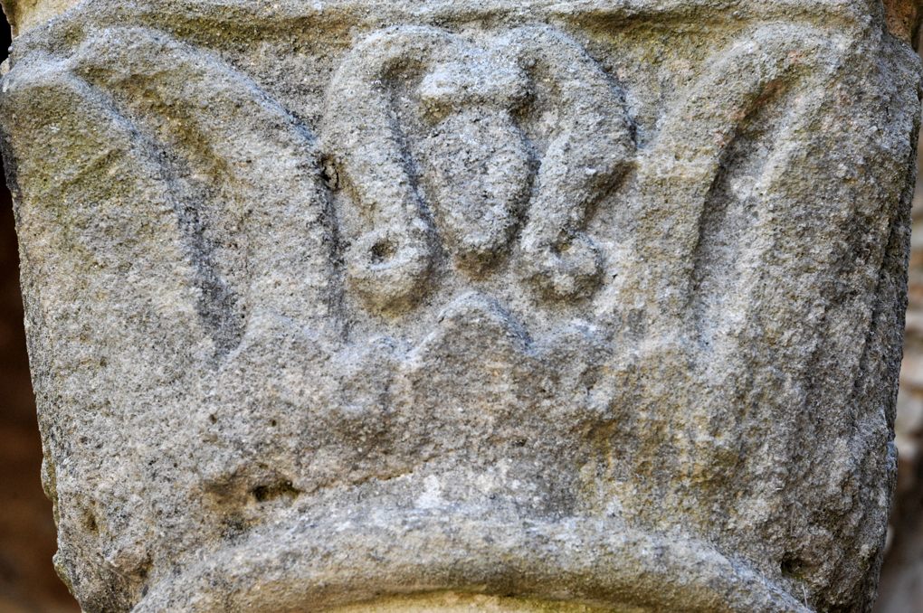 Bonnay - Eglise Saint-Hippolyte : chapiteau à décor végétal (début du XIIe siècle)