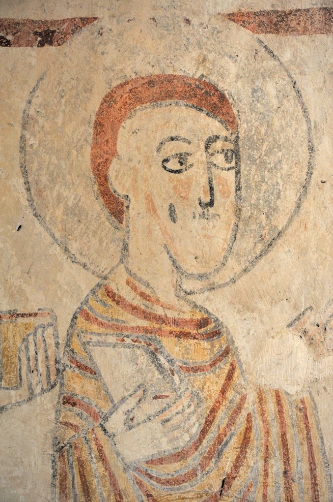 Burnand - Eglise Saint Nizier - Peintures murales de l'abside : un apôtre (v. 1100)