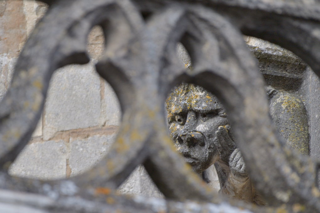 Saint-Père-sous-Vézelay - Eglise Notre-Dame : un démon inquiet en façade !